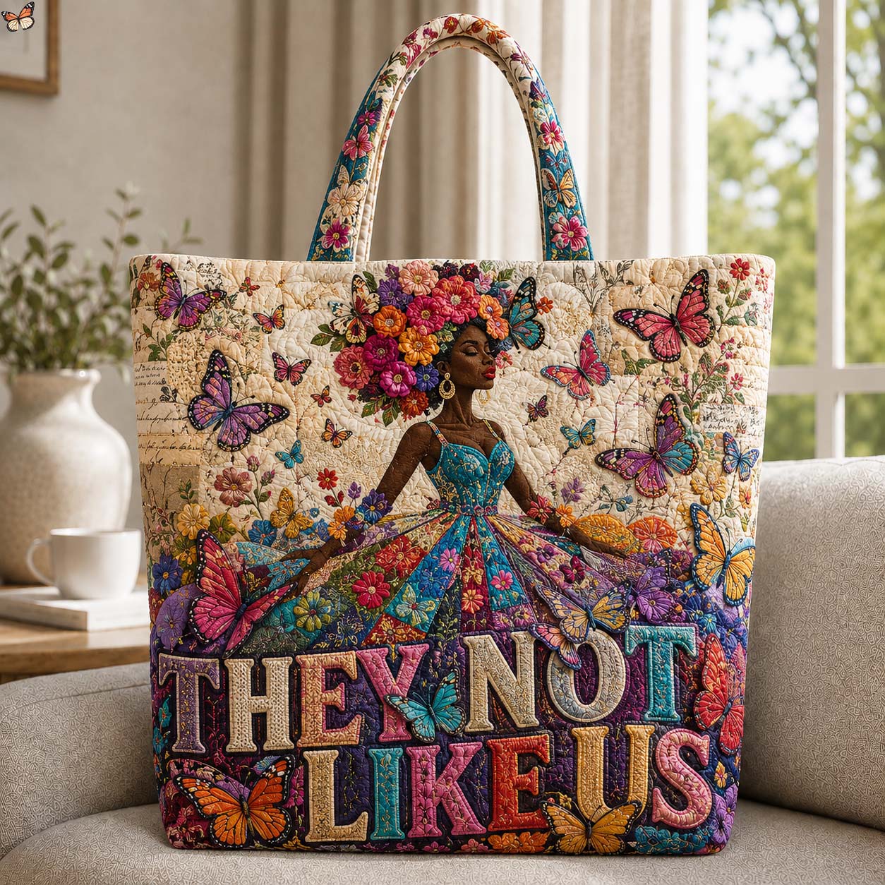 They Not Bloom Quilted Tote Bag GDTONTD619