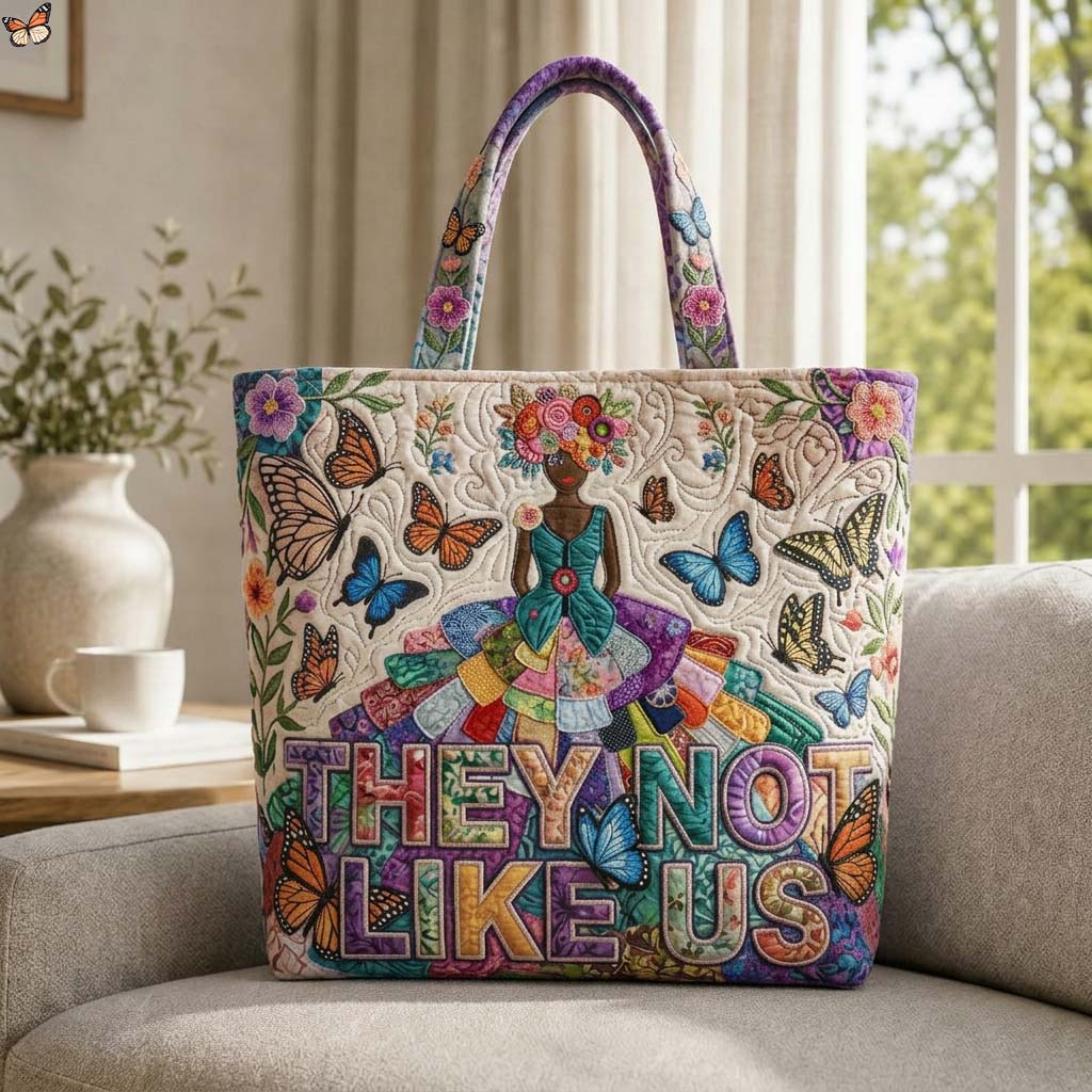 Patchwork Butterfly Girl Quilted Tote Bag GDTONTD622