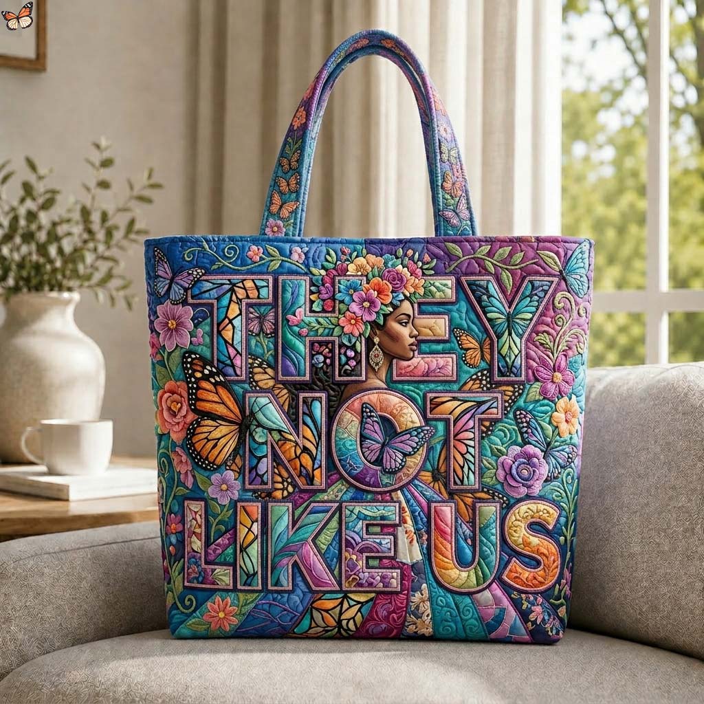 Midnight Butterfly Muse Quilted Tote Bag GDTONTD625