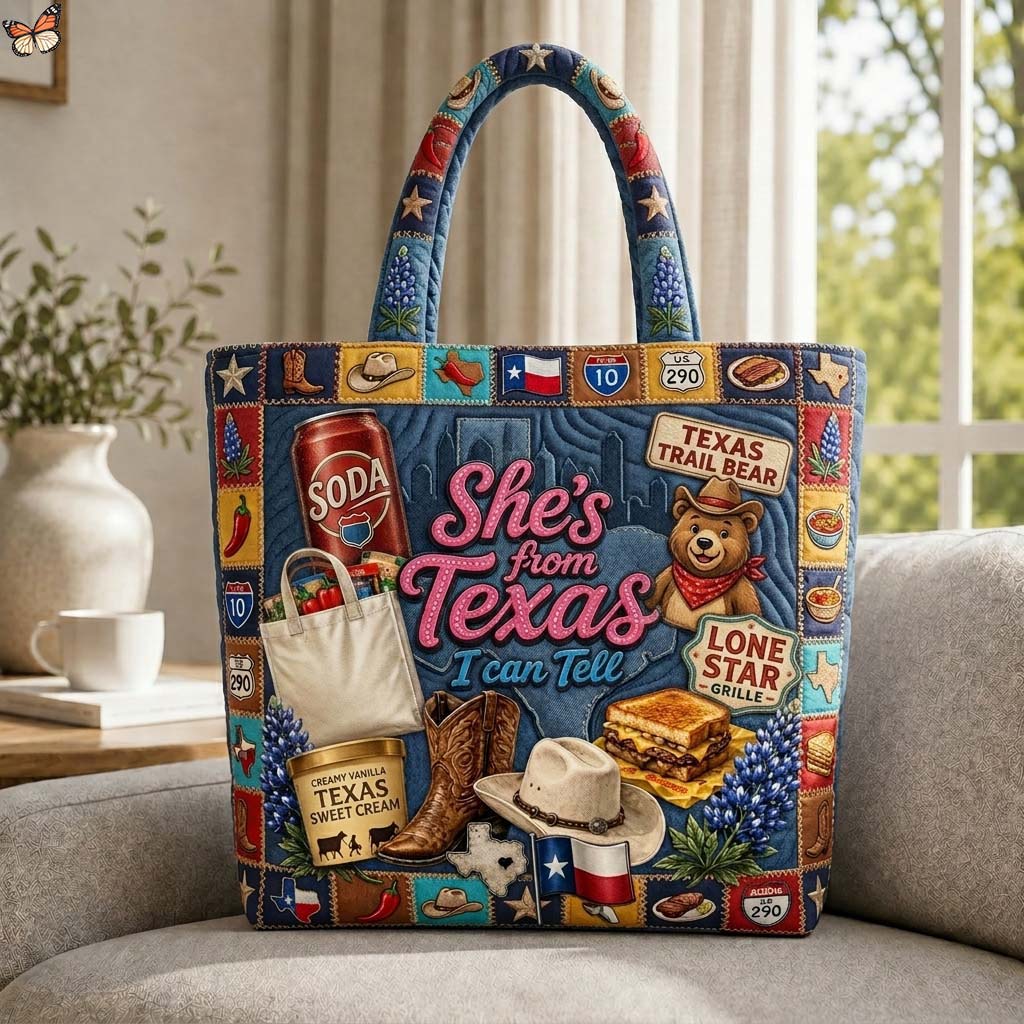 Texas Trail Bear Quilted Tote Bag GDTONTD655