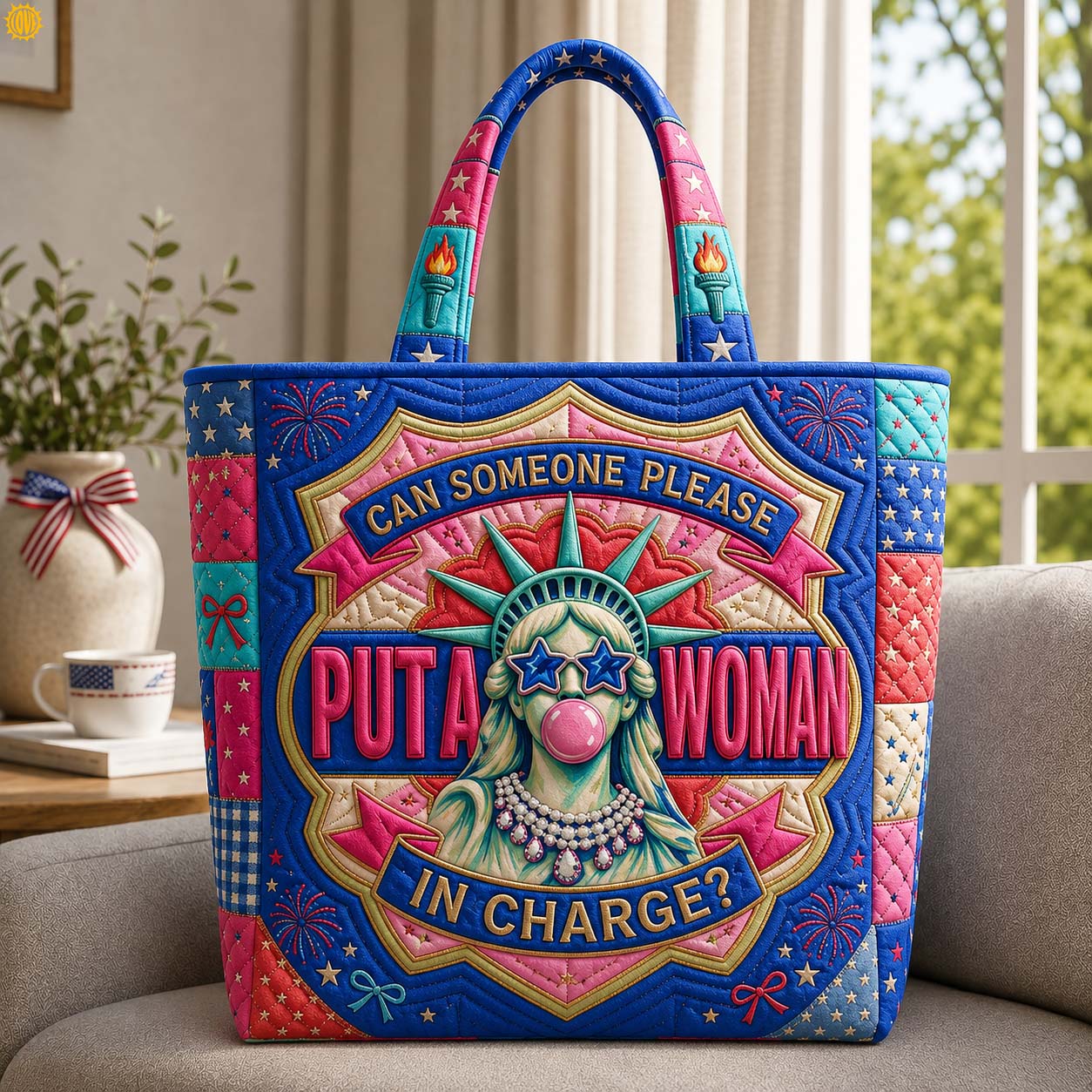 Liberty Boss Quilted Tote Bag GDTONTD709