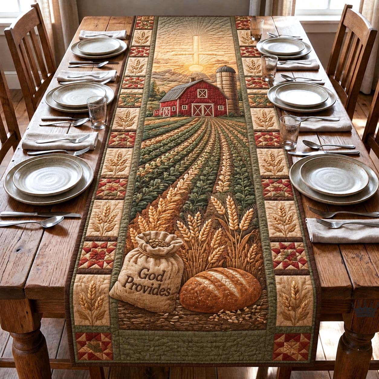 Harvest Blessing Quilted Table Runner GDTONTD715