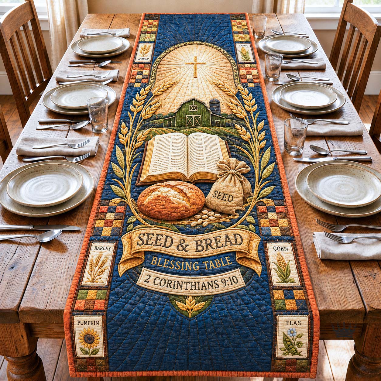 Seed Bread Quilted Table Runner GDTONTD716