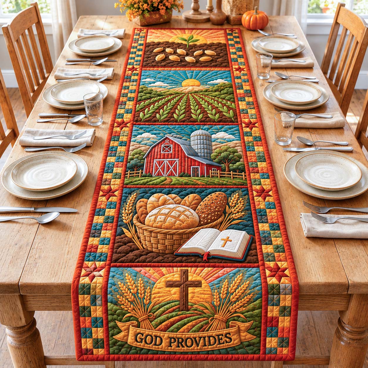 Blessed Farm Quilted Table Runner GDTONTD720