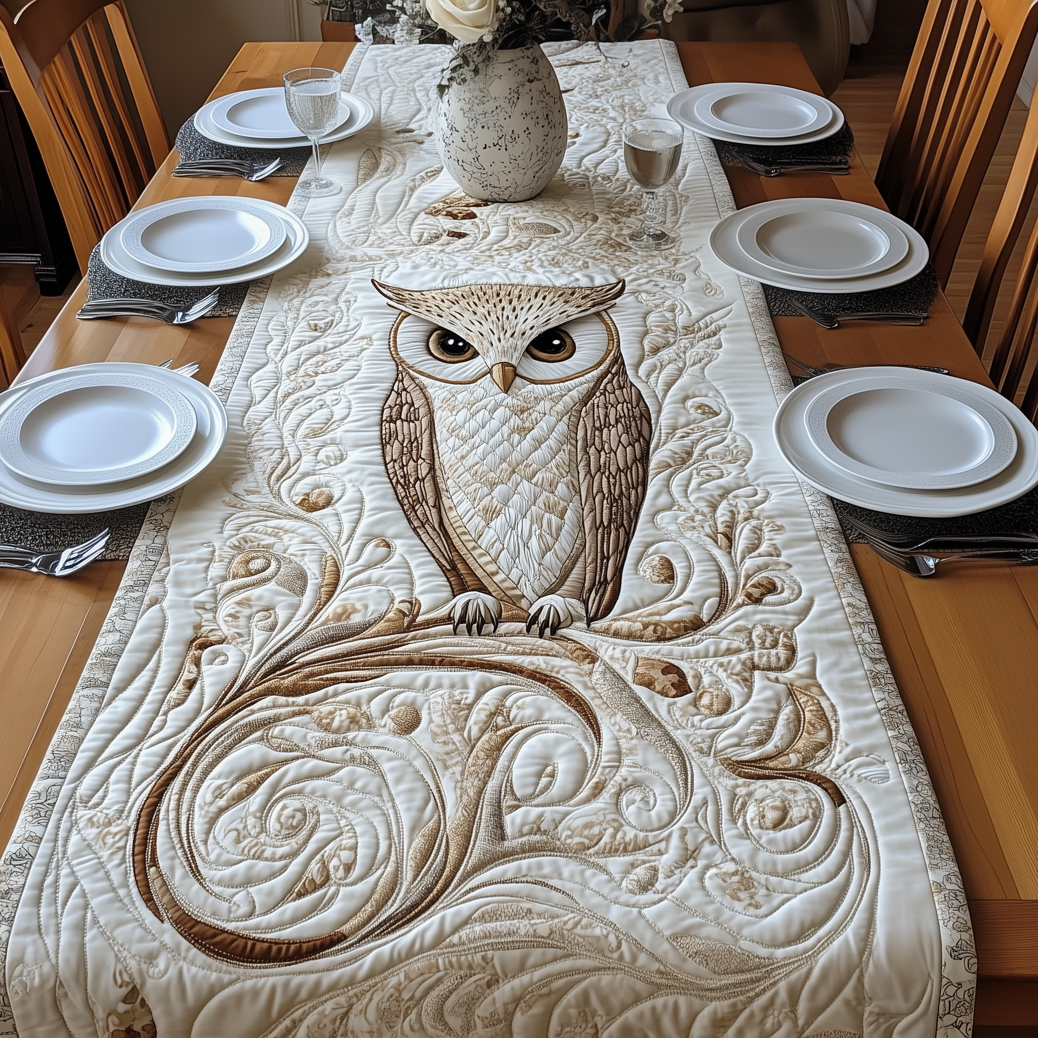 Winter Owl Quilted Table Runner GFTOAB2330