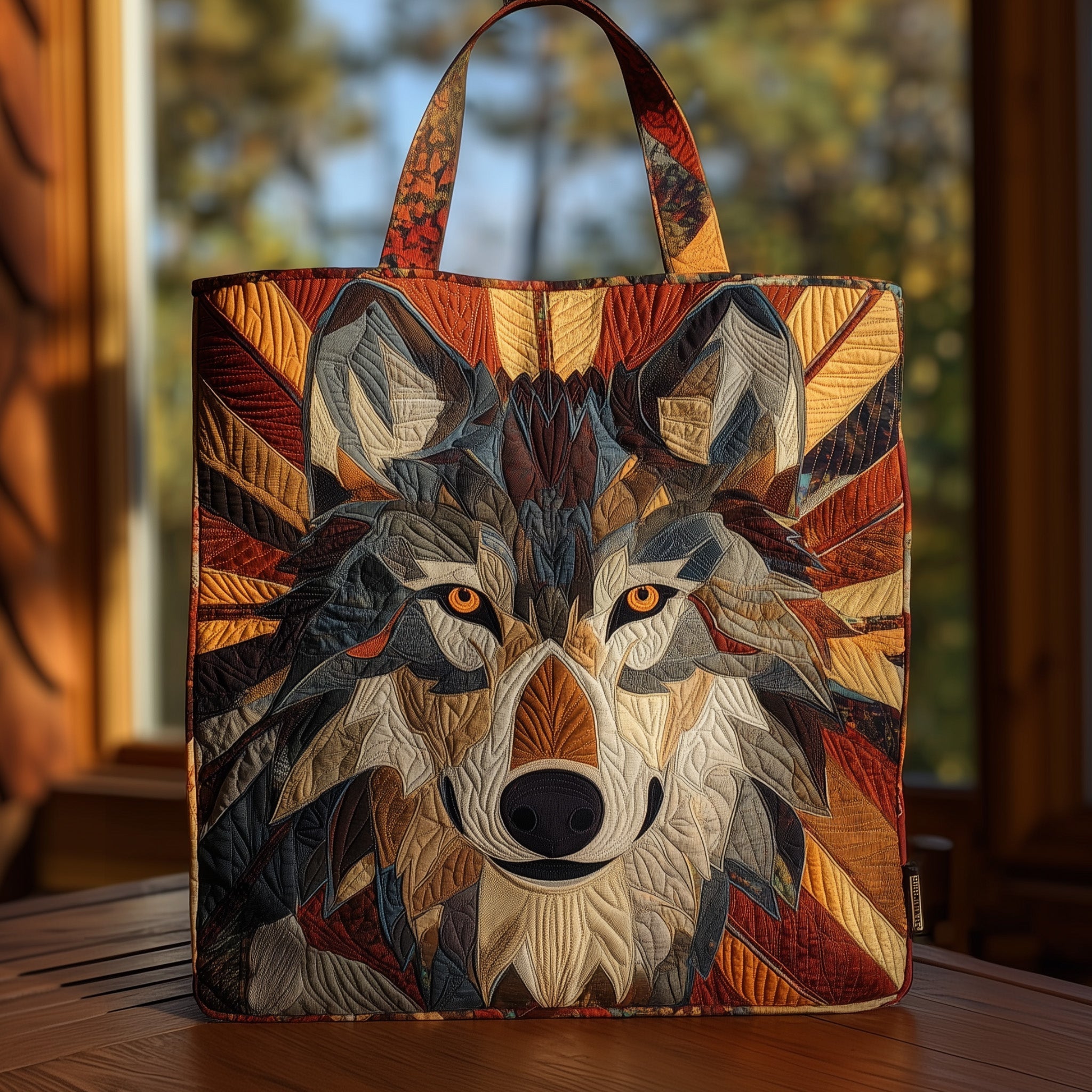 Majestic Wolf Quilted Tote Bag GFTOHD10101