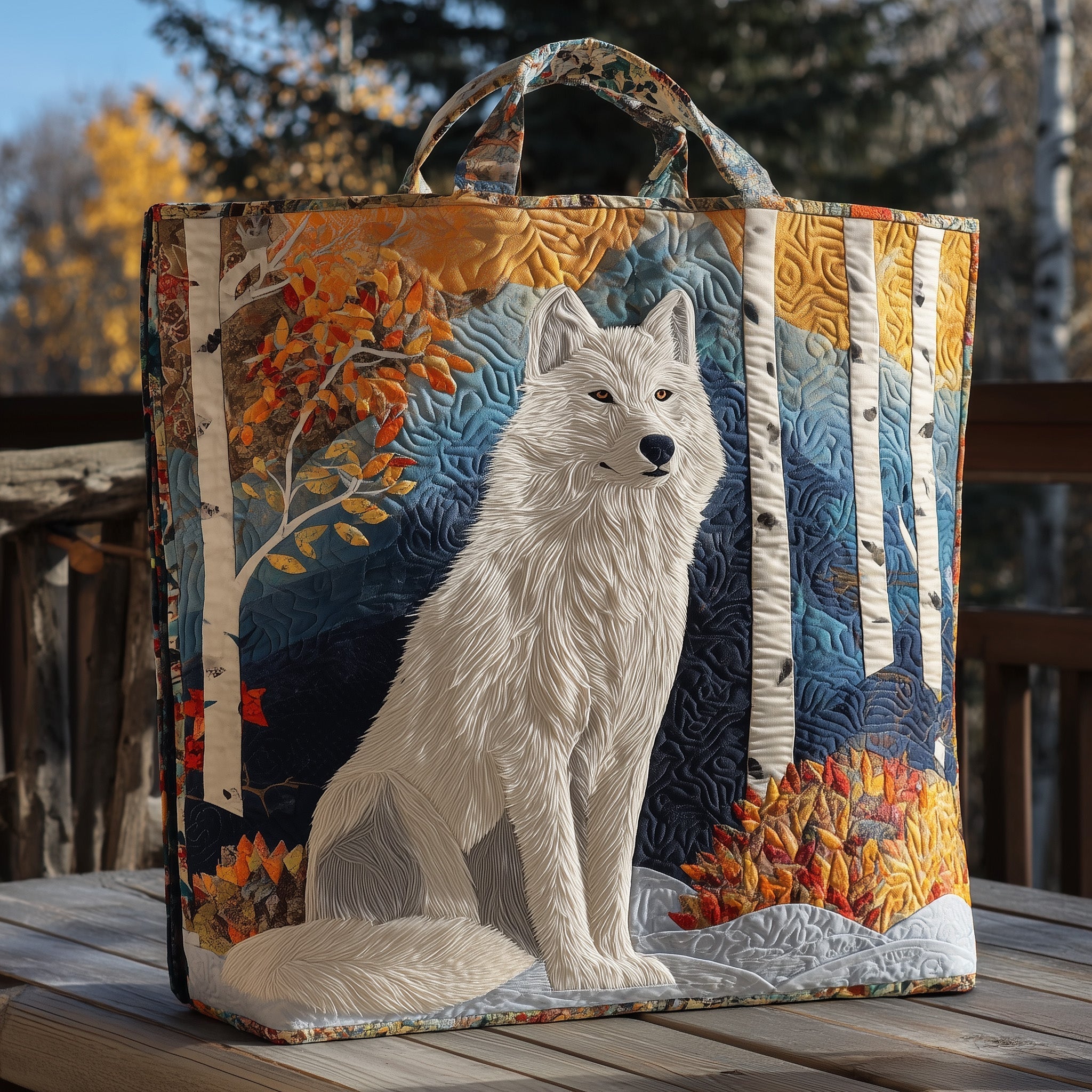 Majestic Wolf Quilted Tote Bag GFTOHD10112