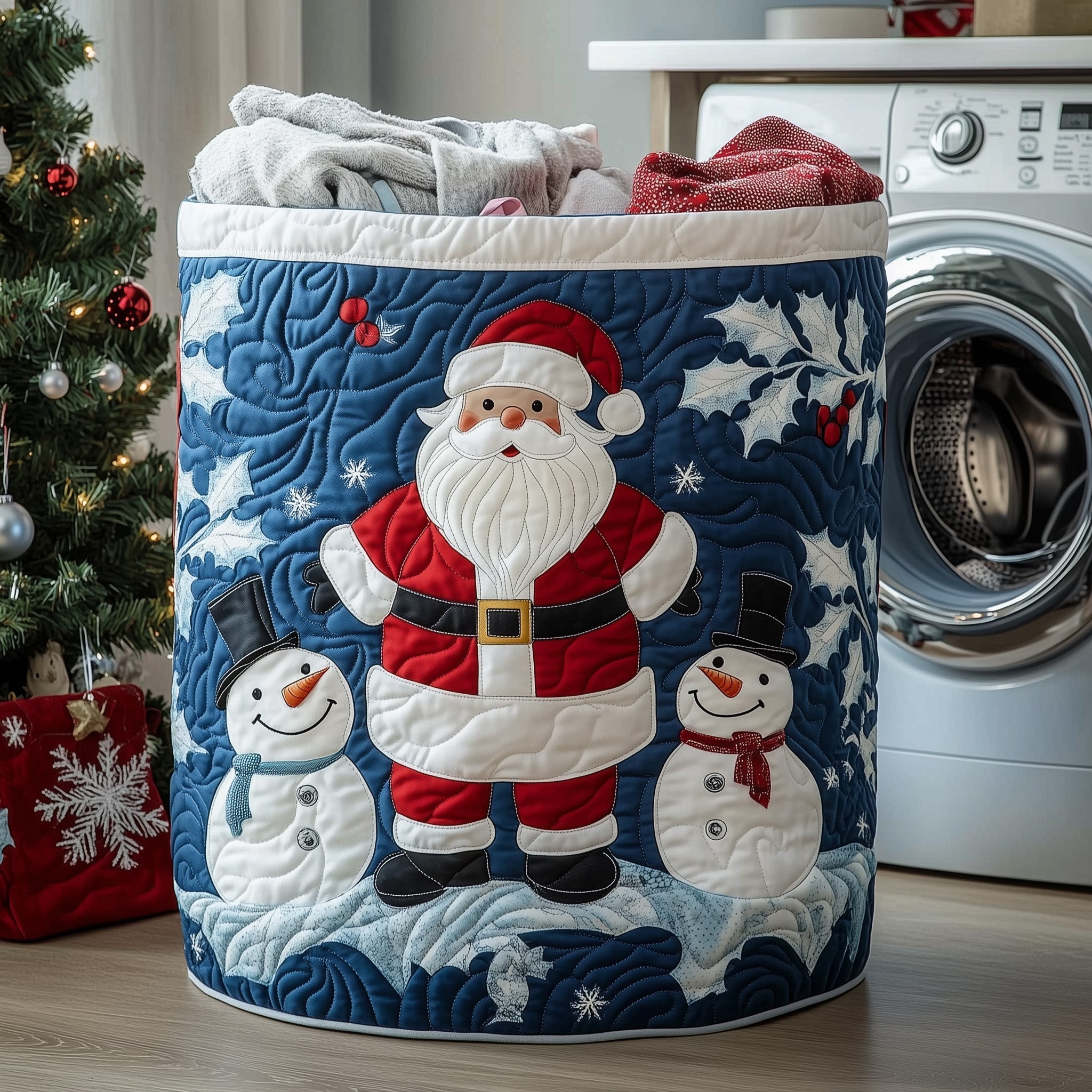 Santa Moment Quilted Laundry Basket GFTOHD10149