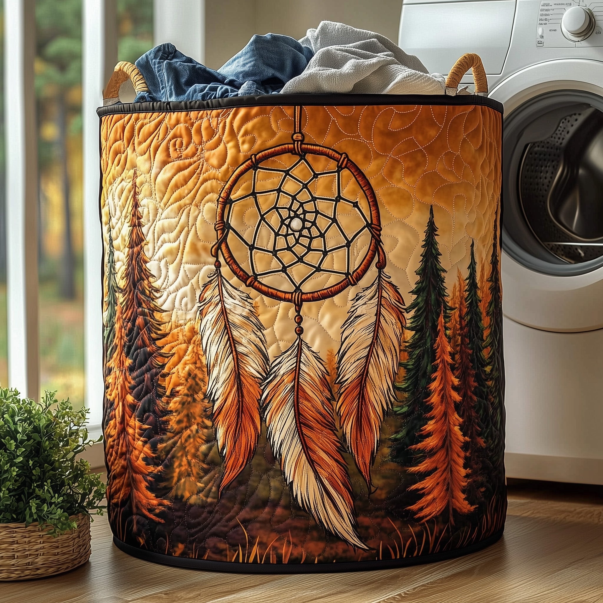 Dreamcatcher Serenity Quilted Laundry Basket GFTOHD10221