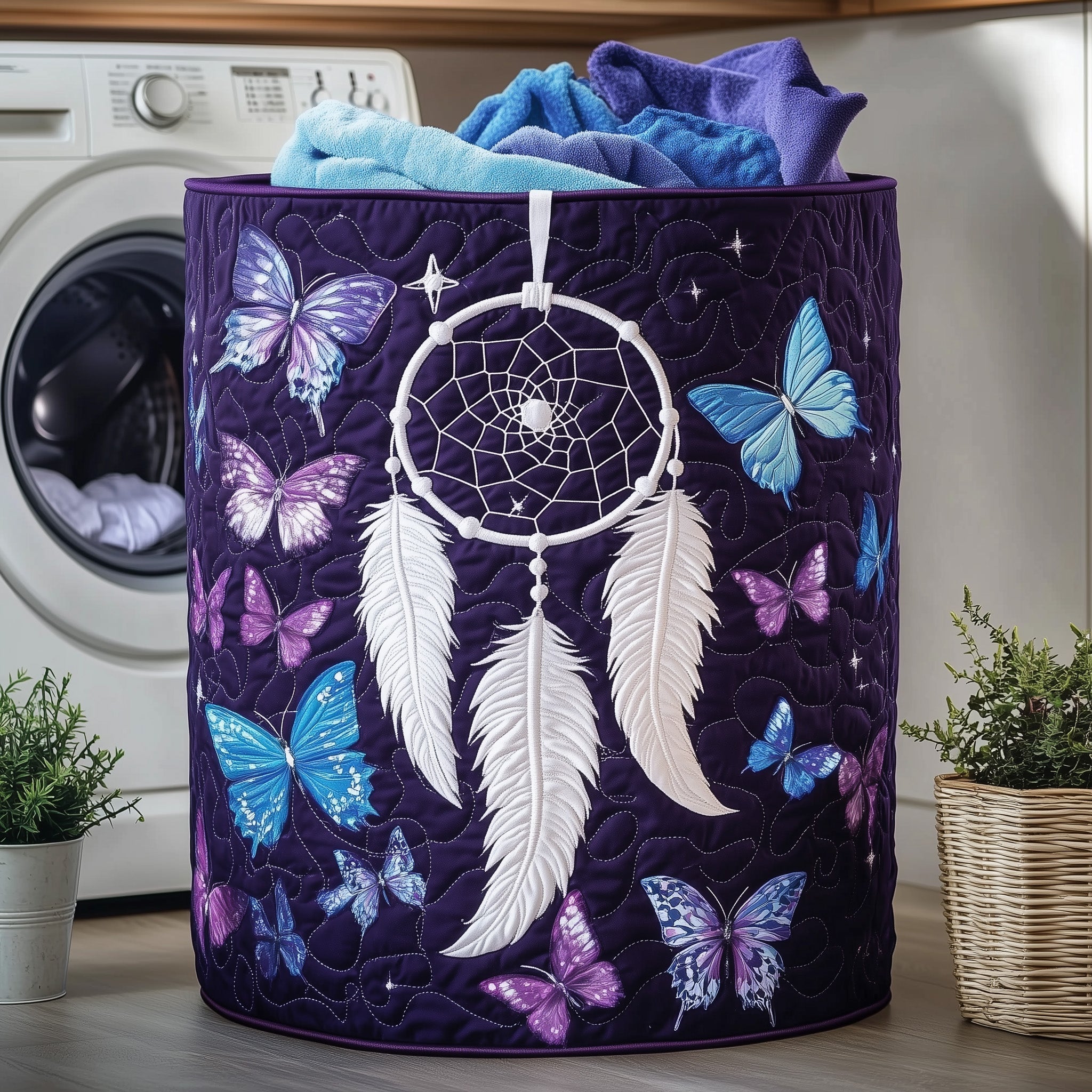 Dreamcatcher Serenity Quilted Laundry Basket GFTOHD10222