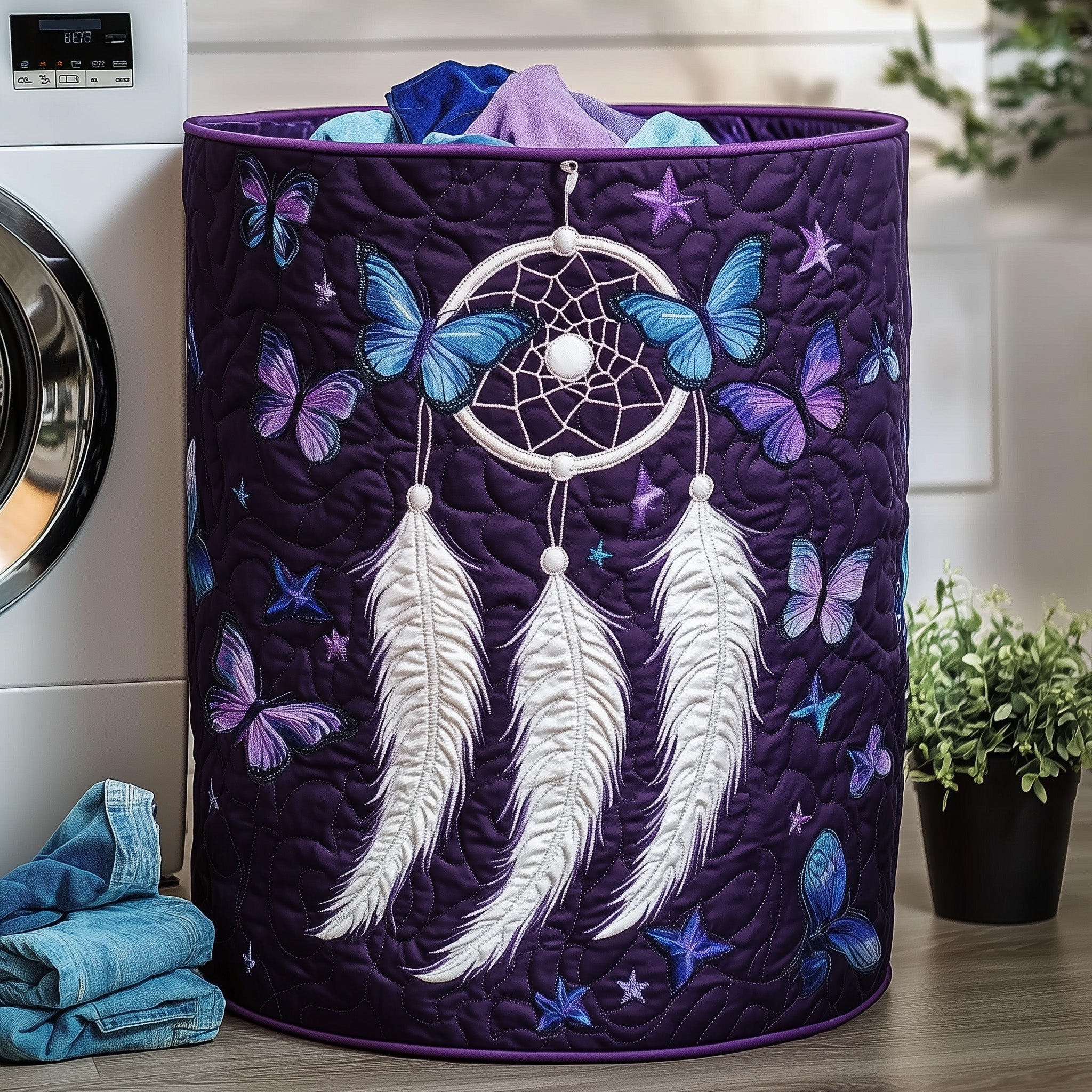 Dreamcatcher Serenity Quilted Laundry Basket GFTOHD10223