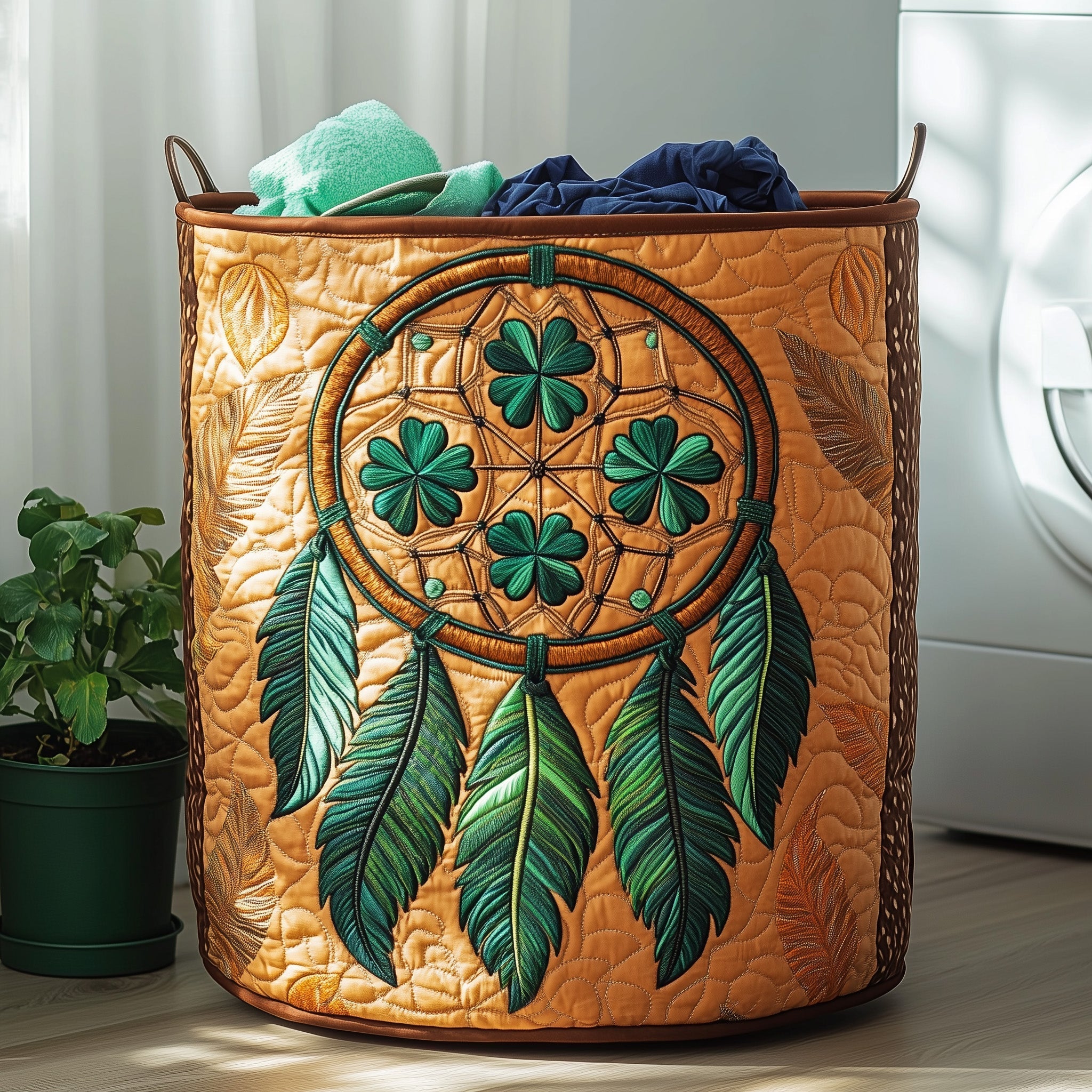 Dreamcatcher Serenity Quilted Laundry Basket GFTOHD10229