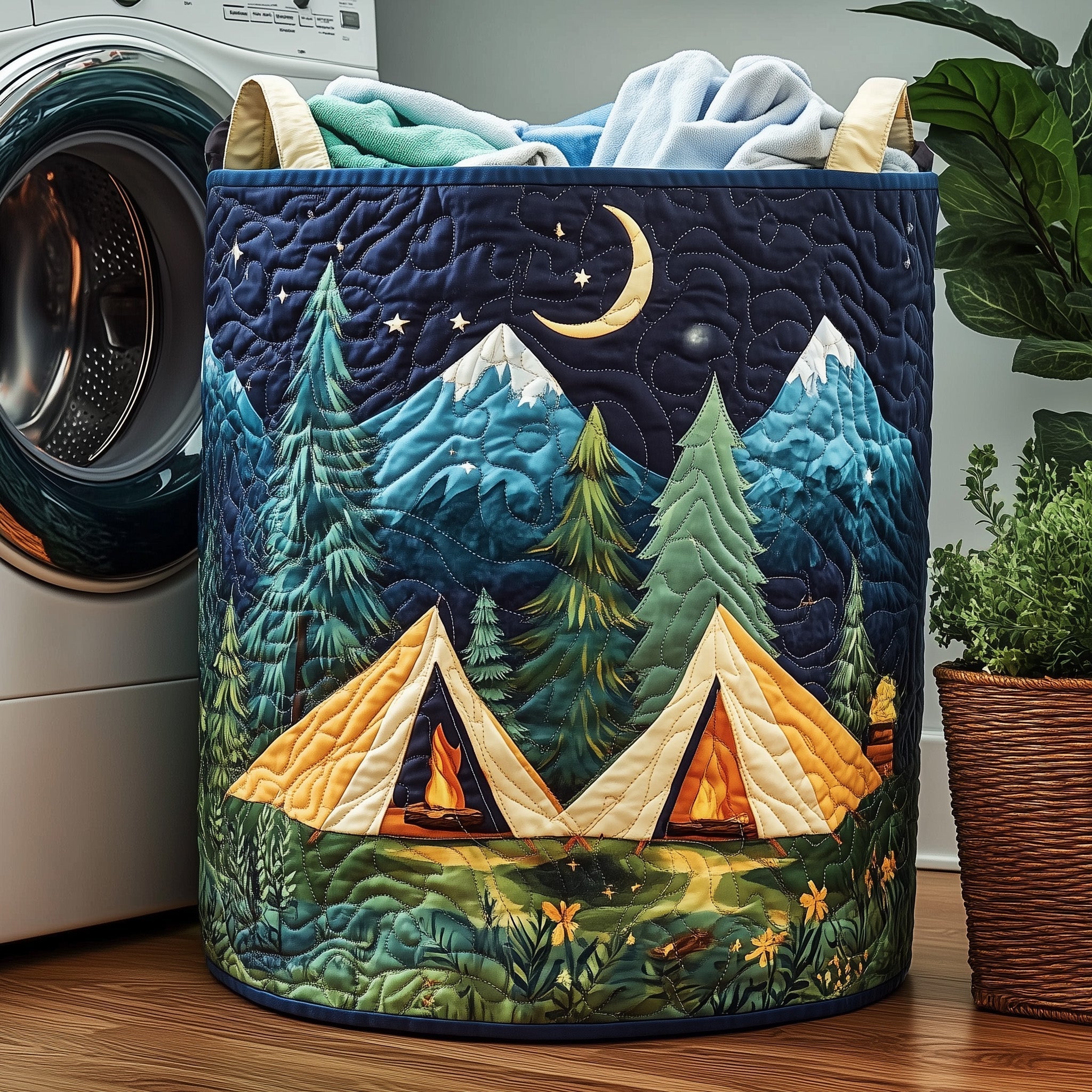 Camping Vibe Quilted Laundry Basket GFTOHD10254