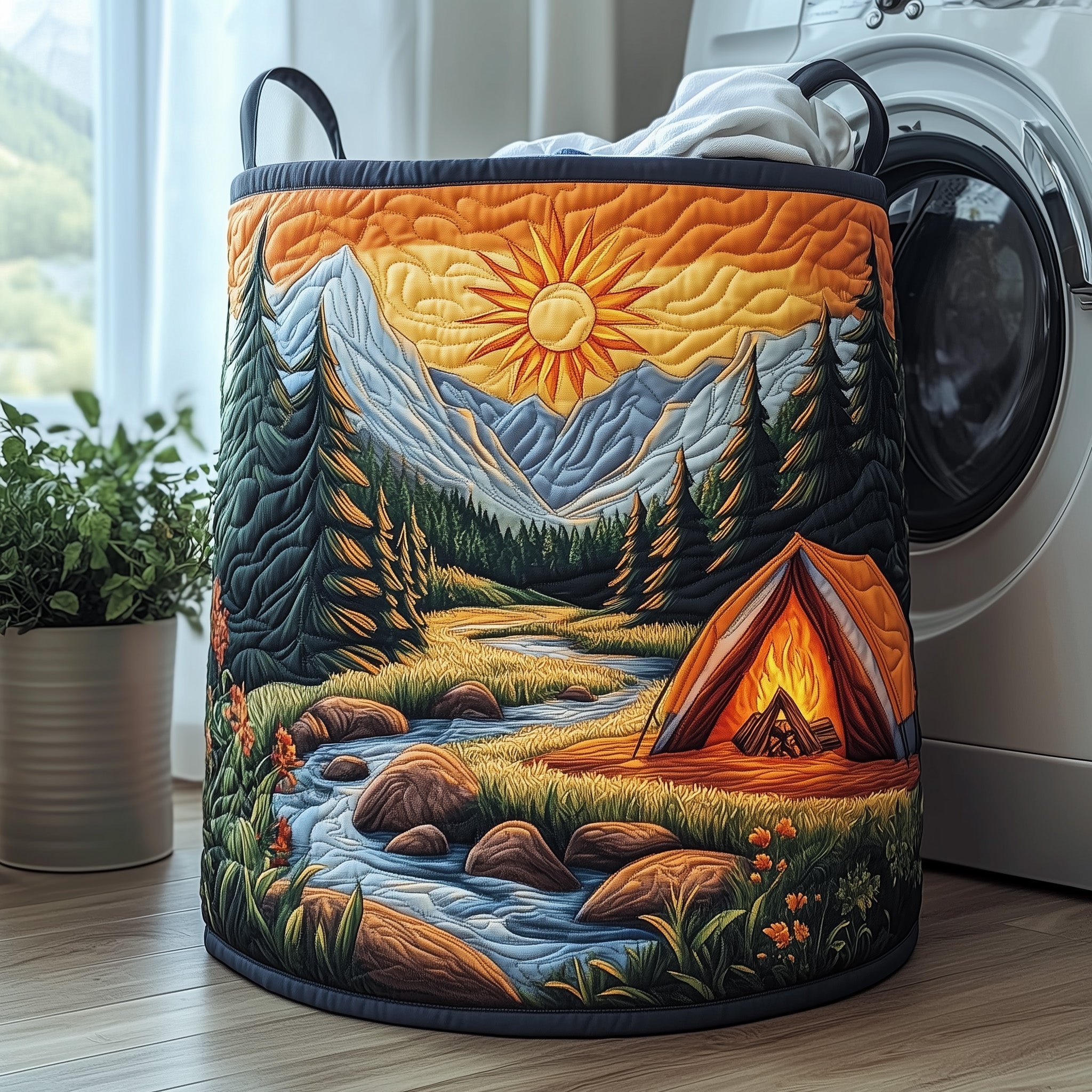 Camping Vibe Quilted Laundry Basket GFTOHD10256
