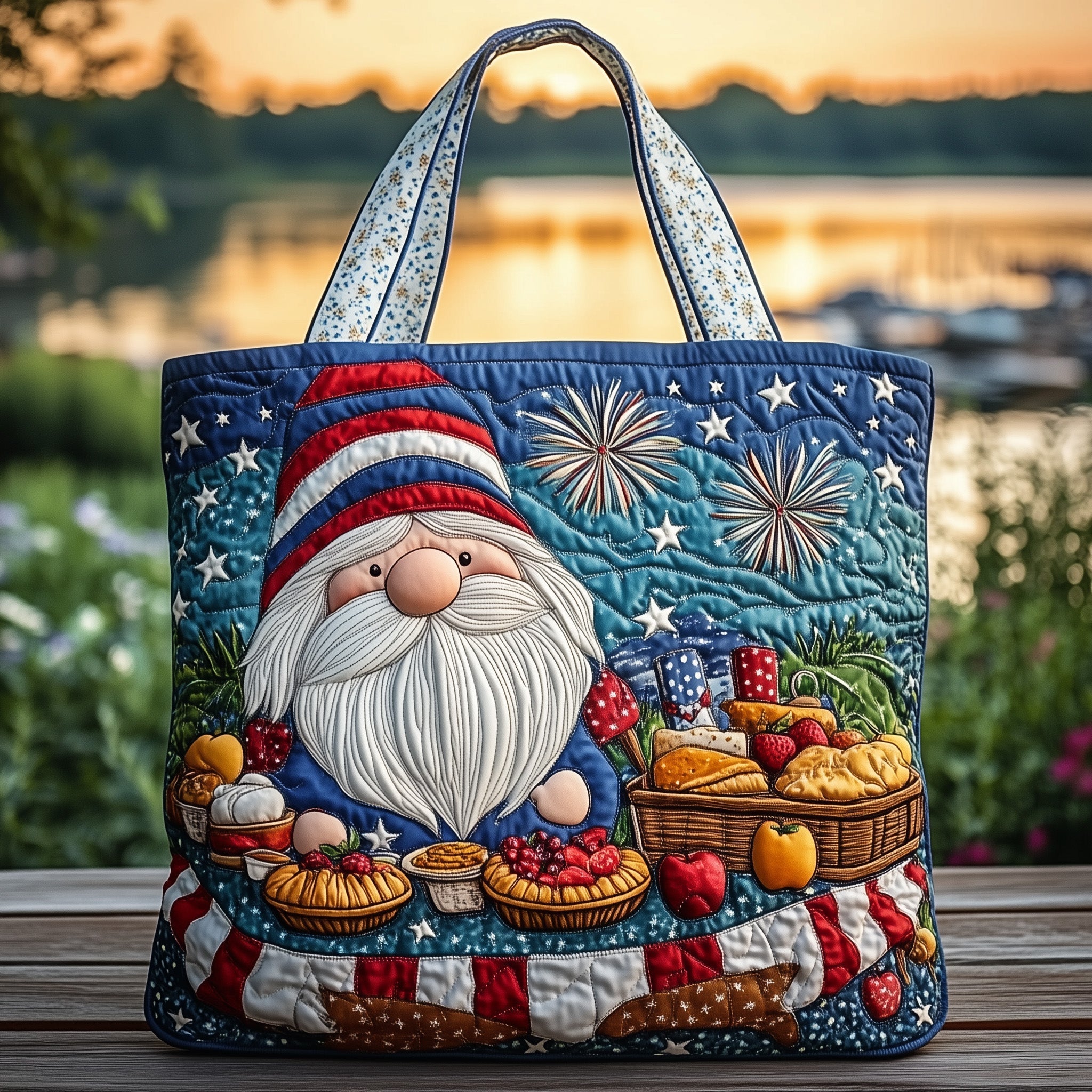 Joyful Gnomes Quilted Tote Bag GFTOHD10564
