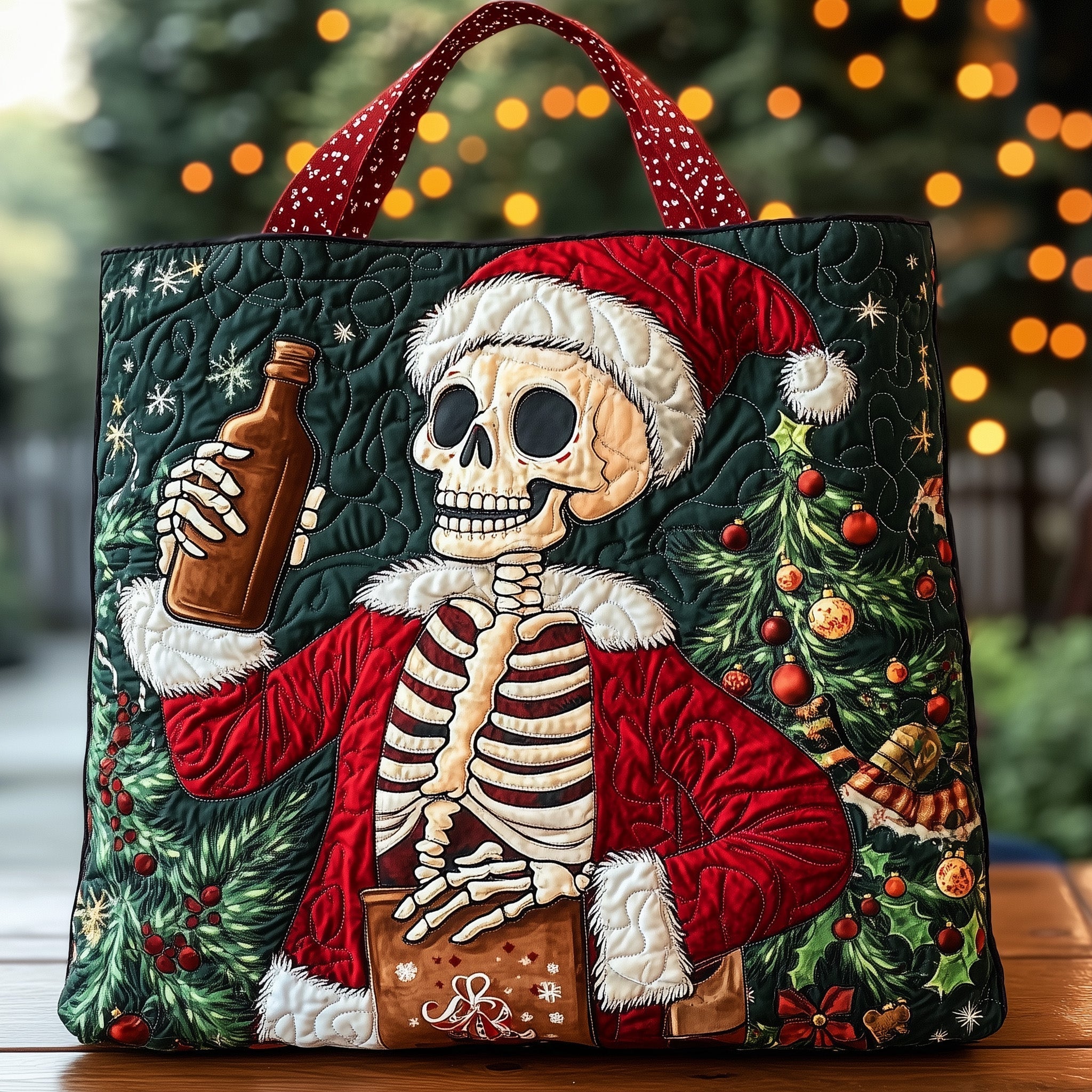 Christmas Sugar Skull Quilted Tote Bag GFTOHD10630