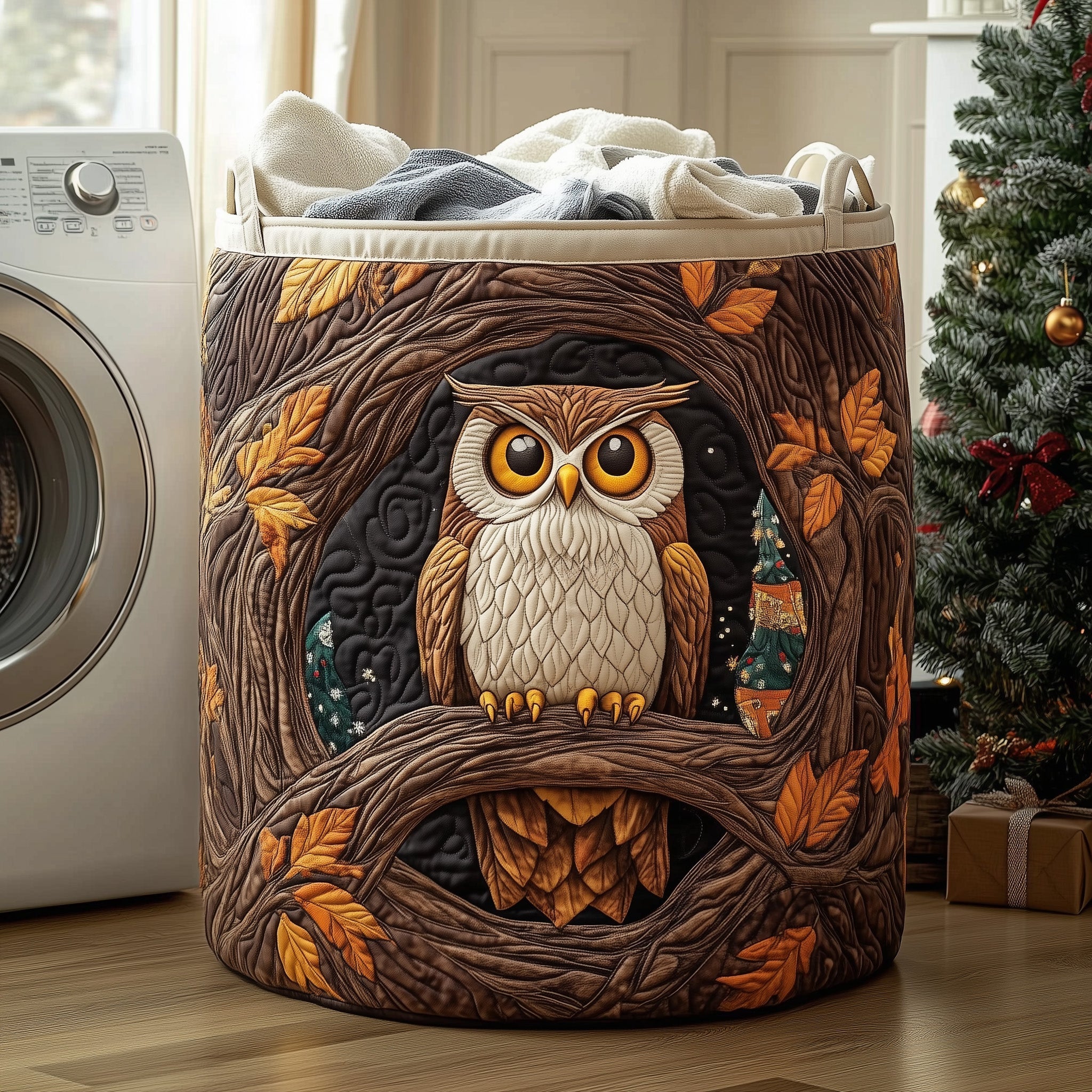 Mystic Owl Quilted Laundry Basket GFTOHD10868