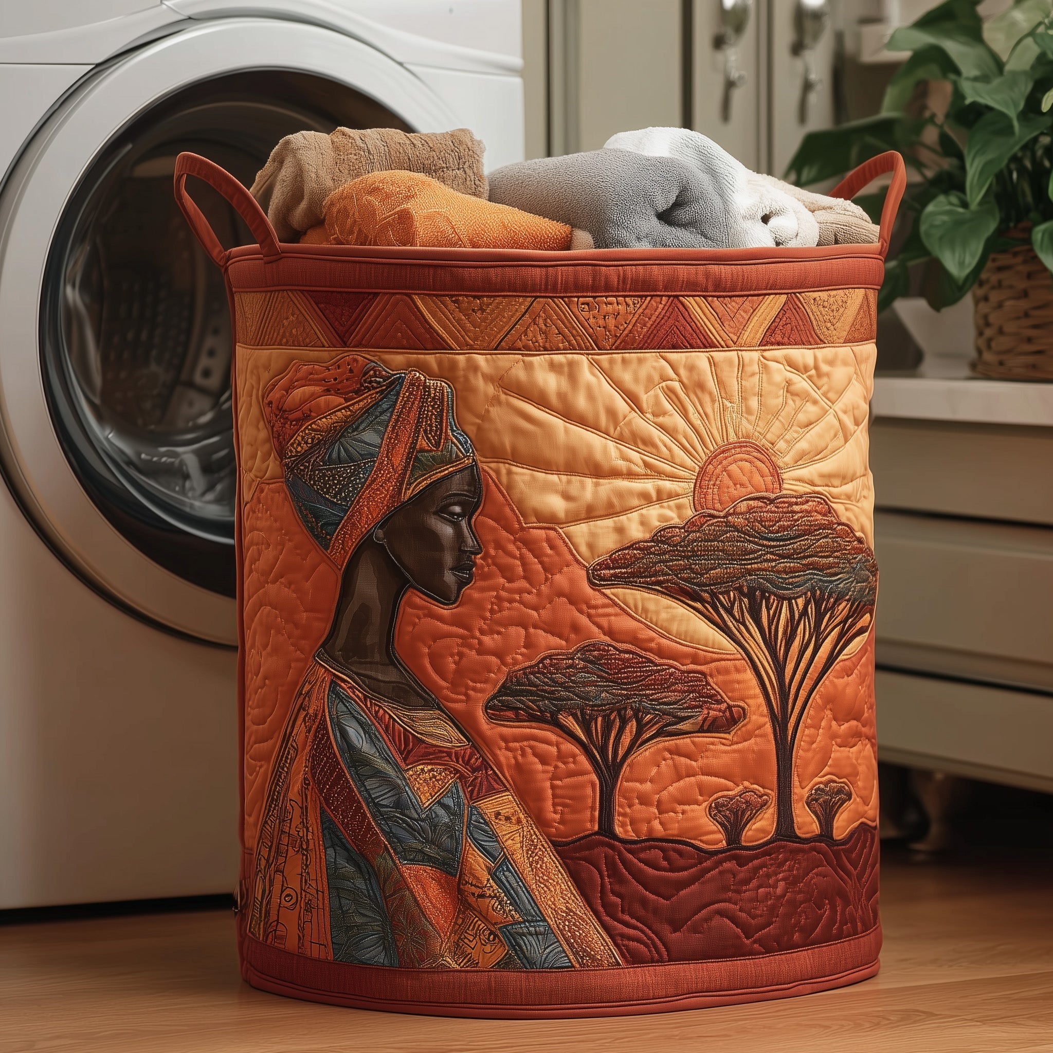 Golden Queens Quilted Laundry Basket GFTOHD11272
