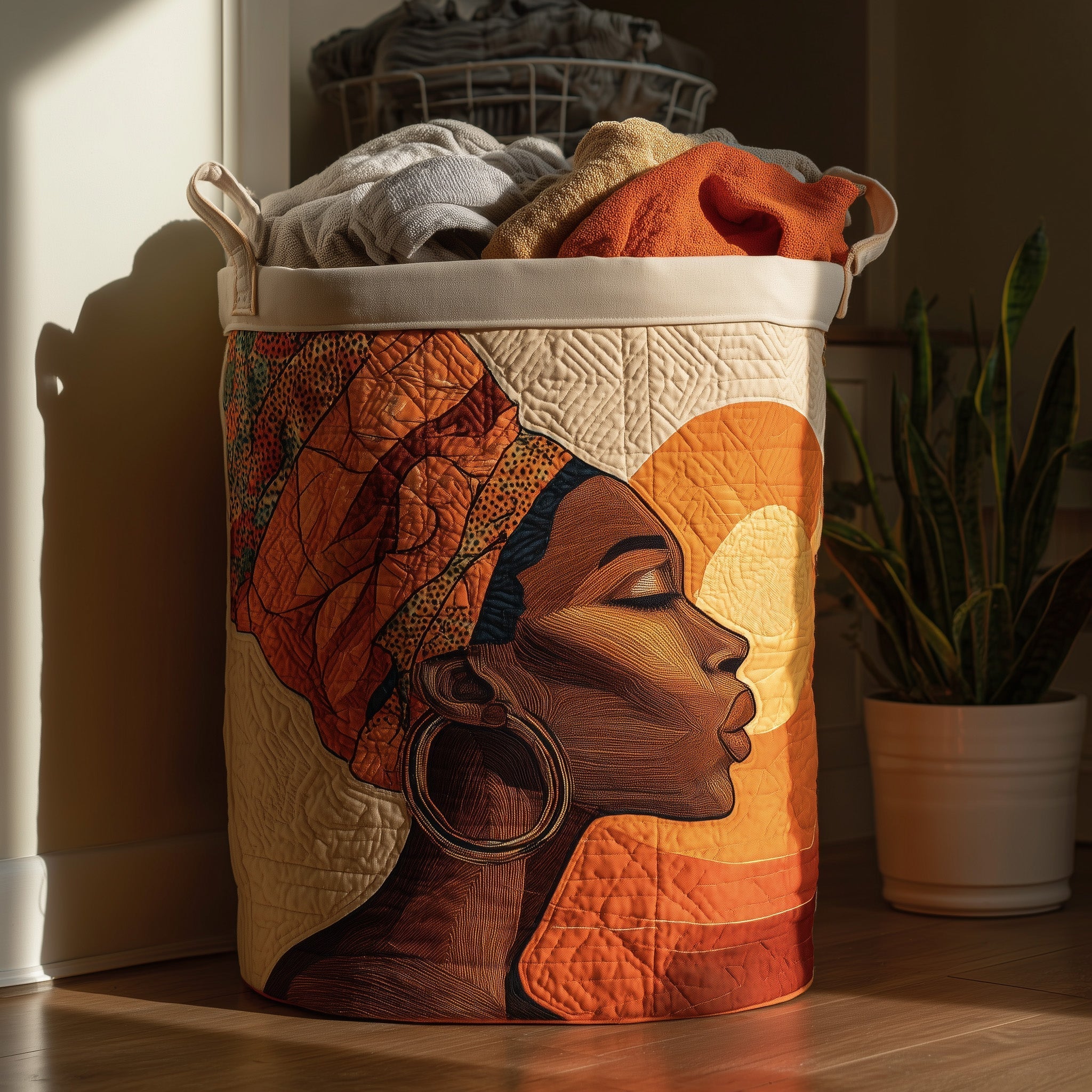Golden Queens Quilted Laundry Basket GFTOHD11273