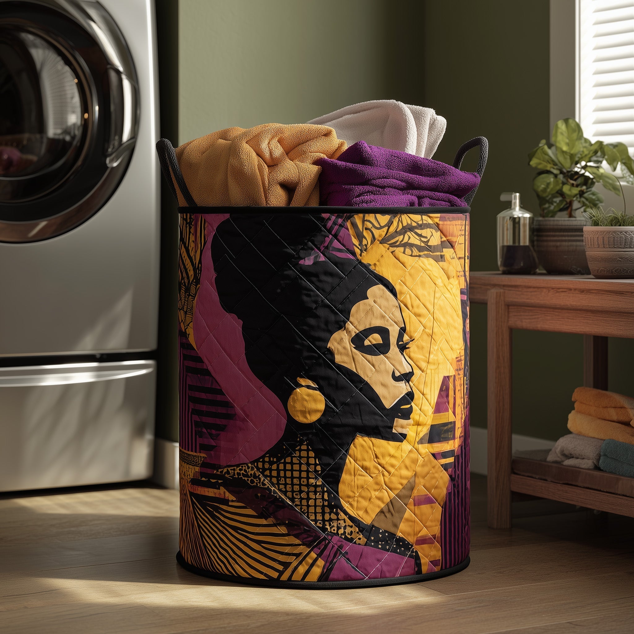 Golden Queens Quilted Laundry Basket GFTOHD11279