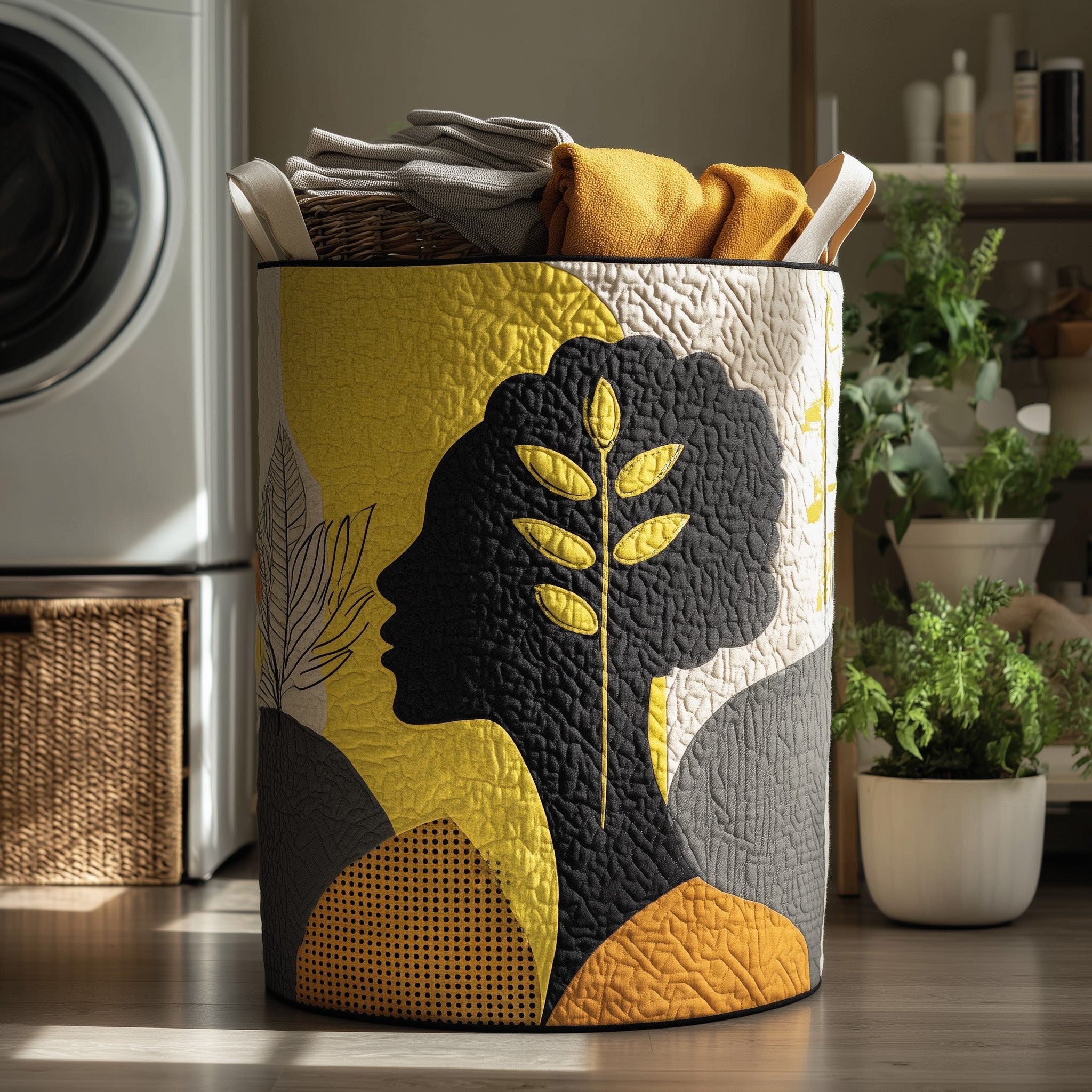 Golden Queens Quilted Laundry Basket GFTOHD11282