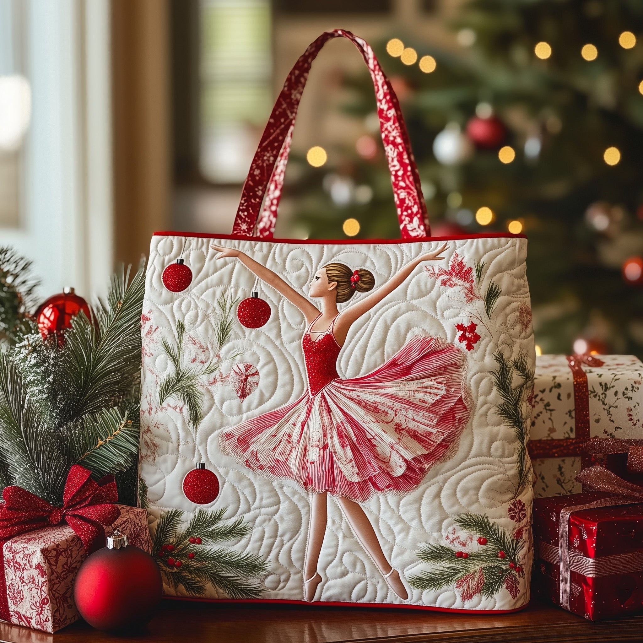 Elegant Ballerina Quilted Tote Bag GFTOHD11312