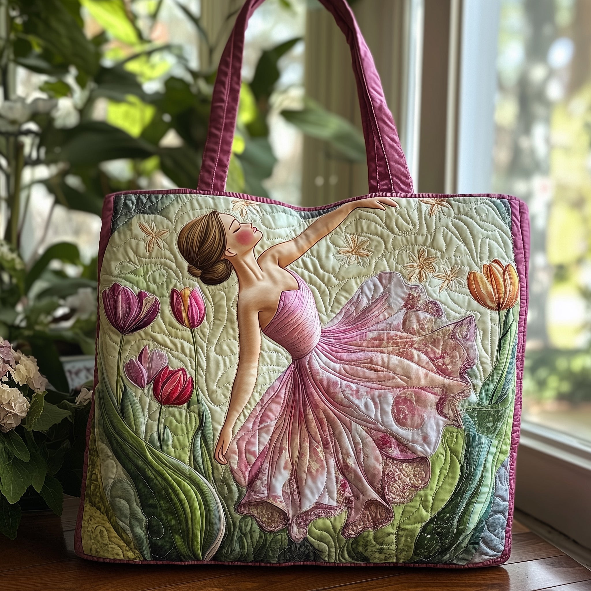Elegant Ballerina Quilted Tote Bag GFTOHD11322
