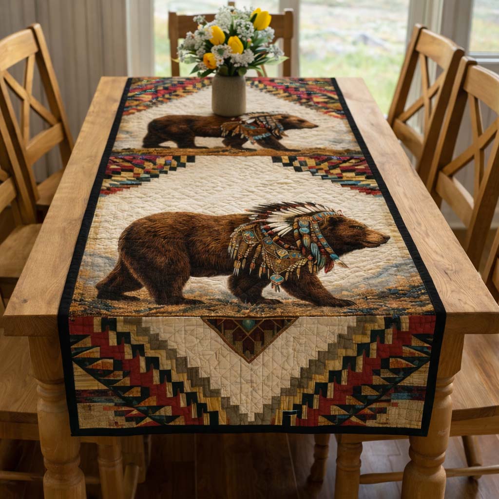 Native Bear Quilted Table Runner GFTOHD13045