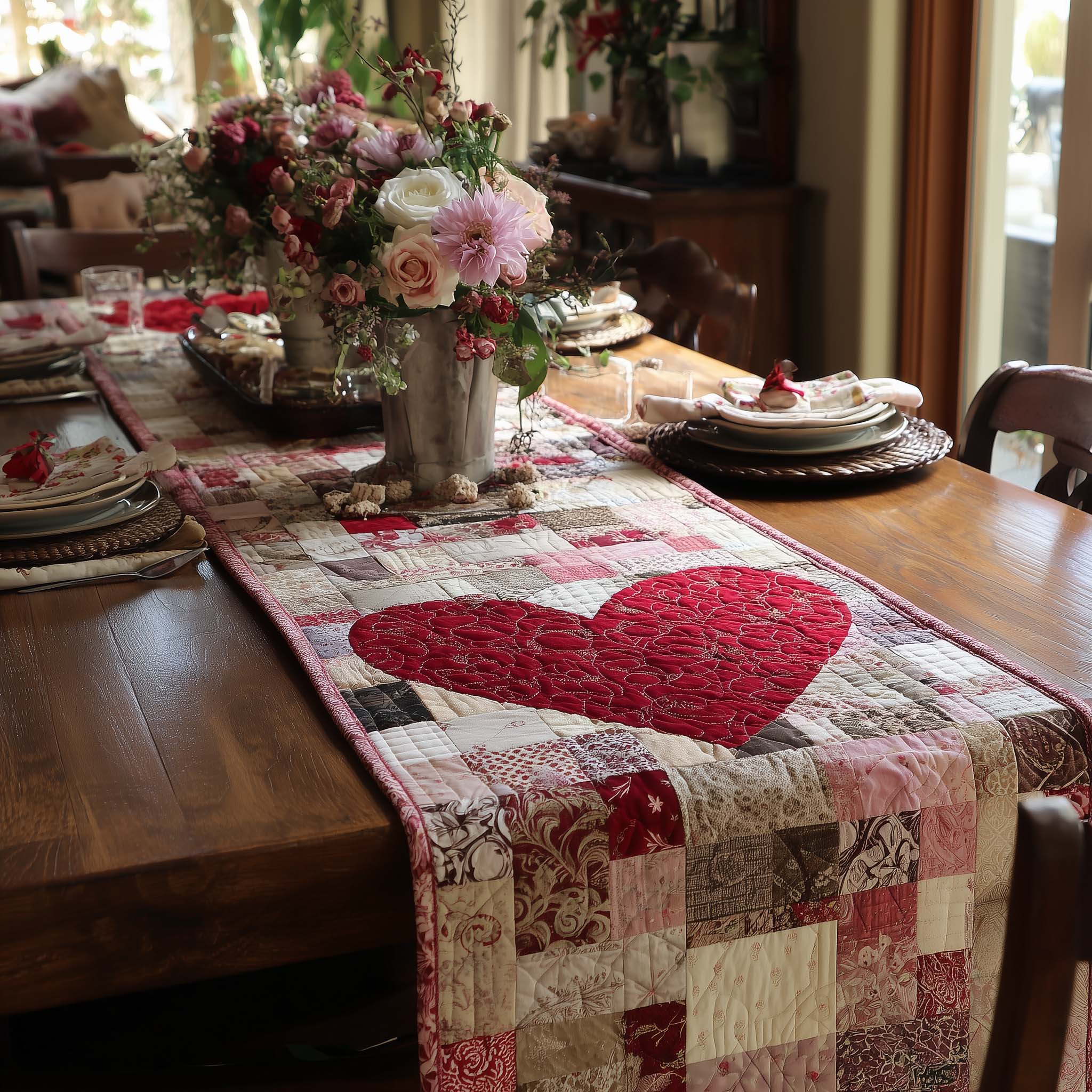 Classic Valentine Table Quilted Table Runner GFTOHD13278
