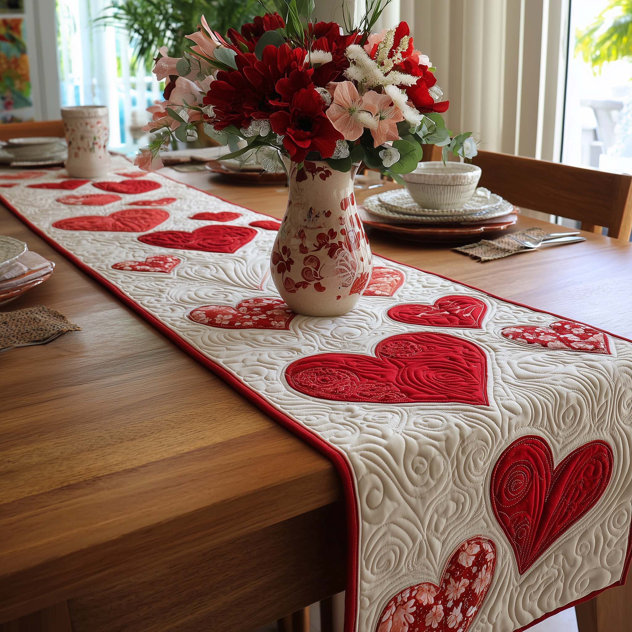 Everlasting Love Quilted Table Runner GFTOHD13279