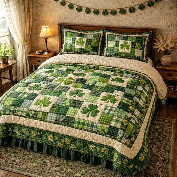 Shamrock Patchwork Duvet Cover Set GFTOHD13317   