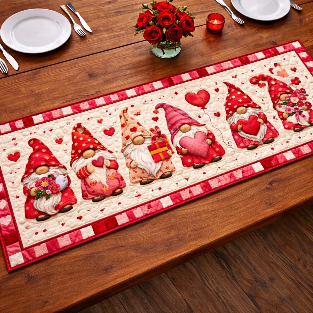 Crimson Heartloom Quilted Table Runner GFTOHD13280