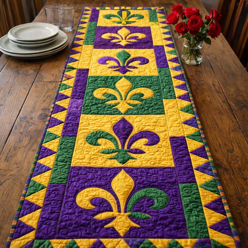 Fleur Patchwork Classic Quilted Table Runner GFTOHD13398