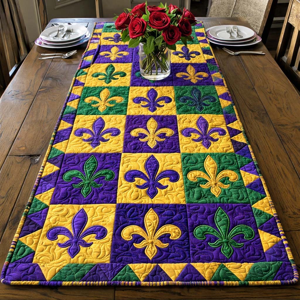 Fleur Patchwork Charm Quilted Table Runner GFTOHD13399