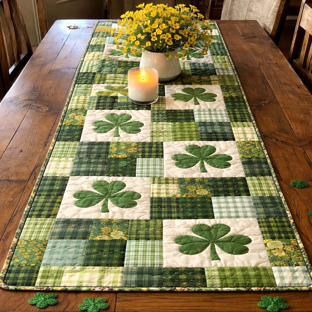 Shamrock Garden Quilted Table Runner GFTOHD13411