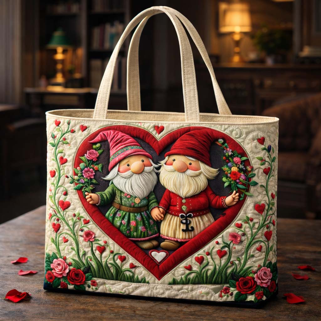 Gnome Love Garden Quilted Tote Bag GFTOHD13451
