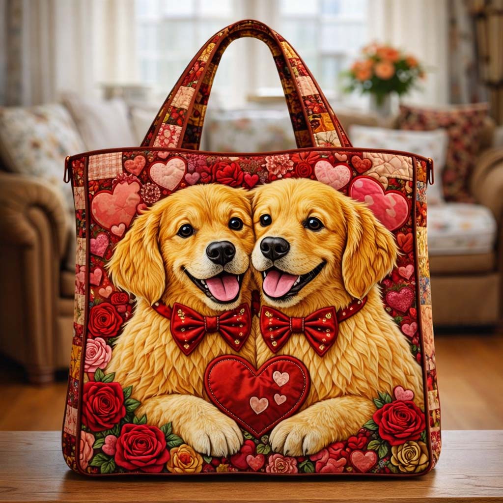 Golden Love Pair Quilted Tote Bag GFTOHD13537