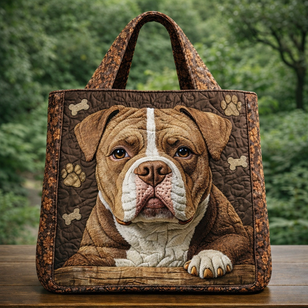 Rustic Bulldog Paw Quilted Tote Bag GFTOHD13699