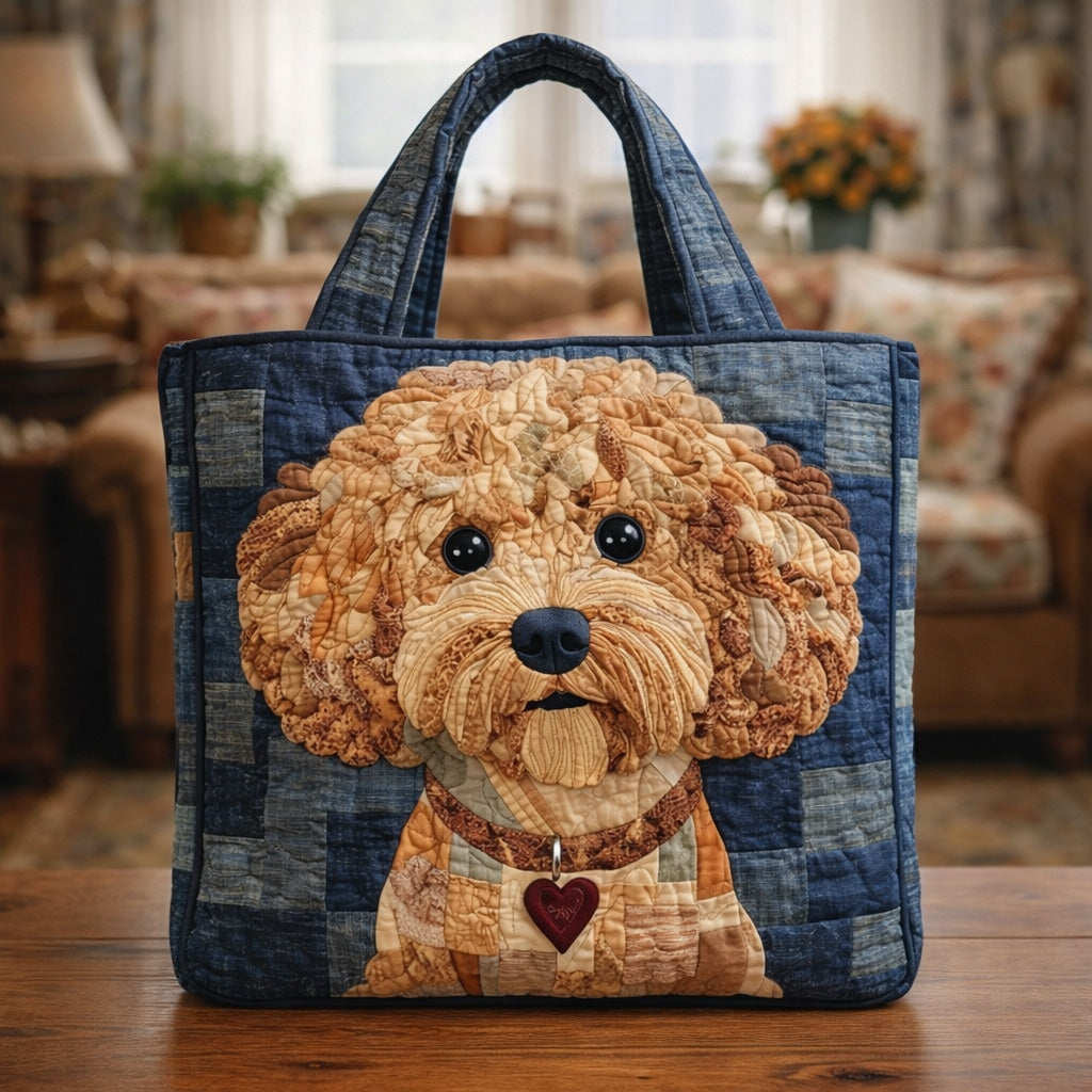 Classic Teddy Poodle Quilted Tote Bag GFTOHD13706