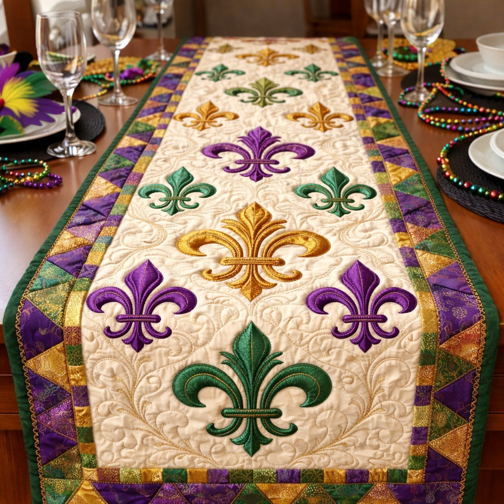 Classic Fleur Elegance Quilted Table Runner GFTOHD13734