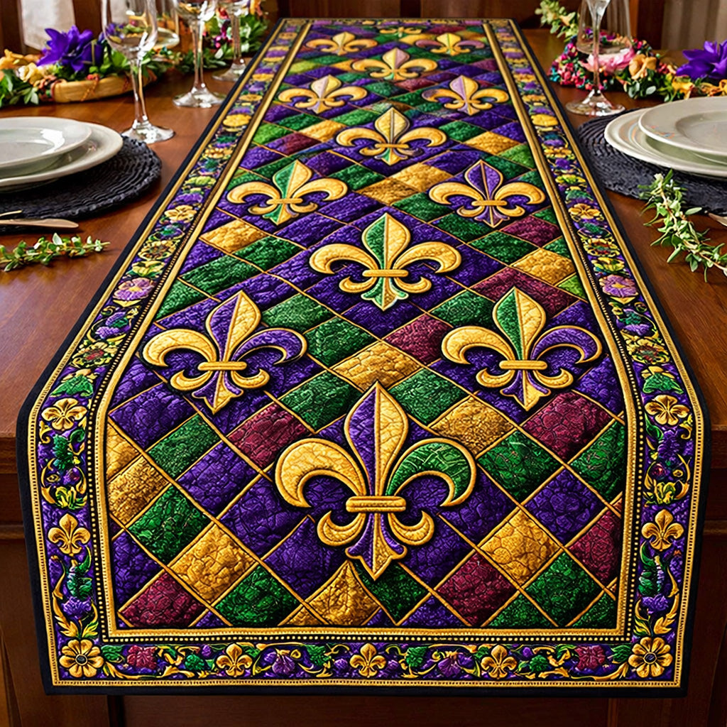Royal Harlequin Fleur Quilted Table Runner GFTOHD13735