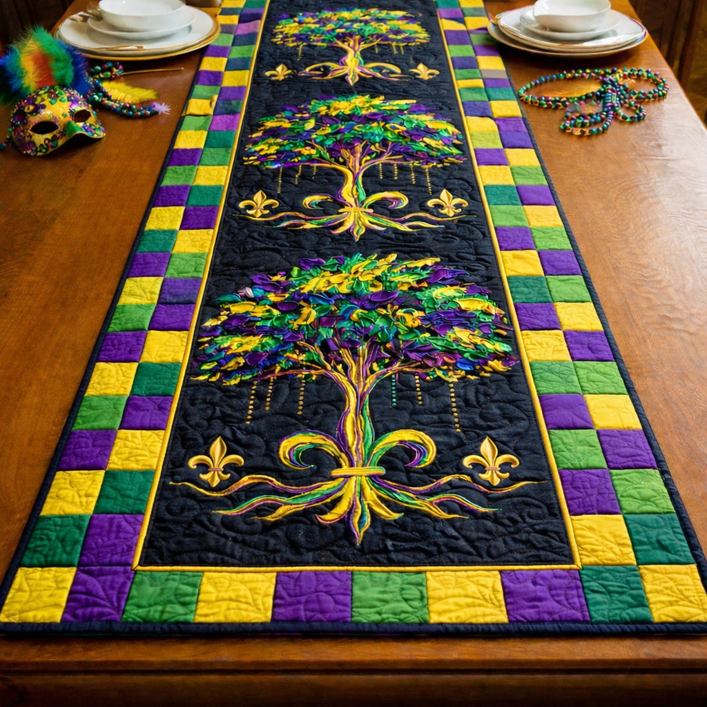 Mardi Gras Tree Quilted Table Runner GFTOHD13742