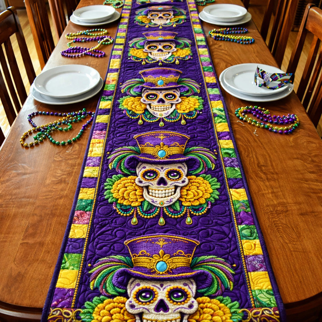 Mardi Gras Skull Quilted Table Runner GFTOHD13743