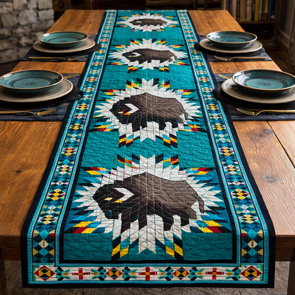 Sacred Bison Path Quilted Table Runner GFTOHD13828