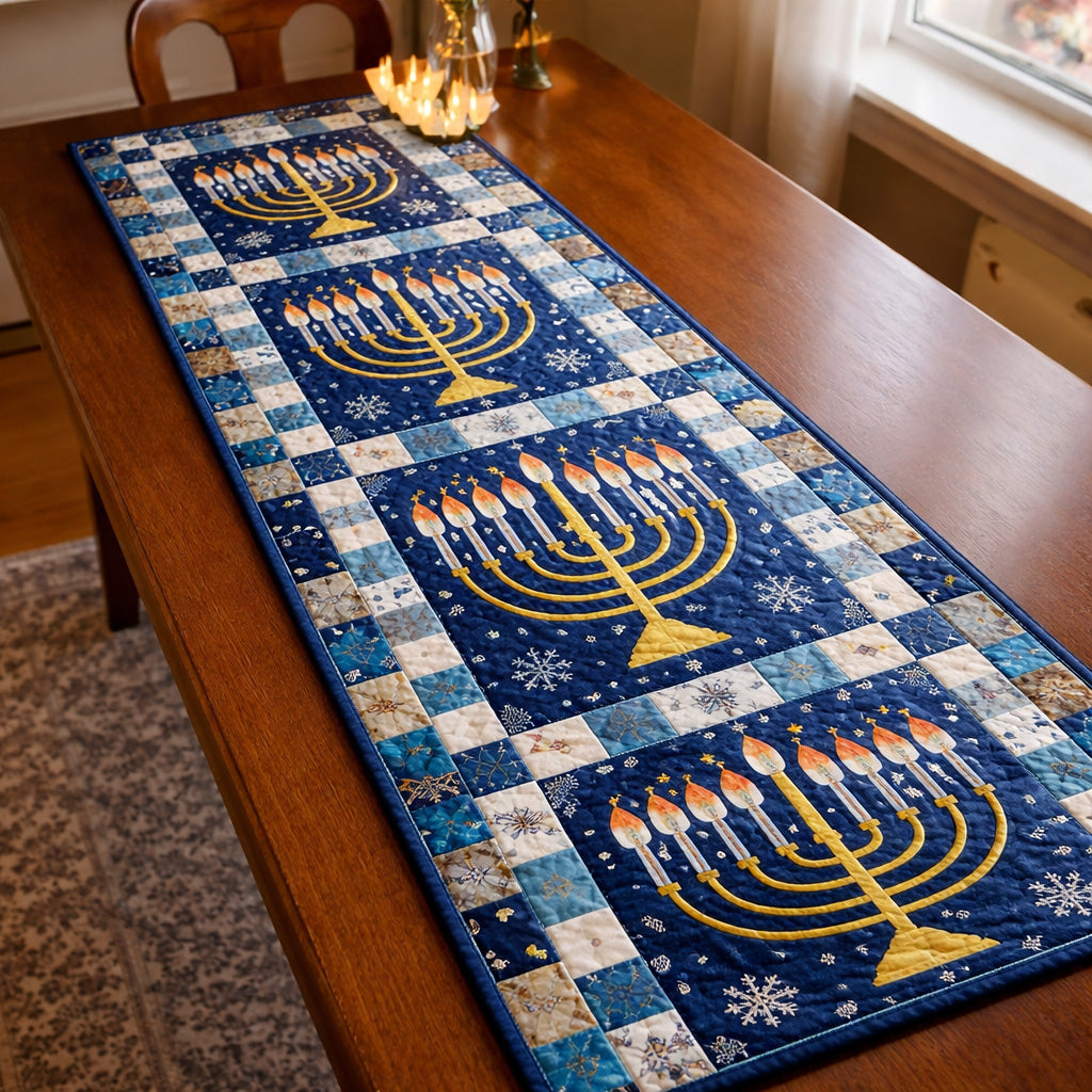 Hanukkah Grace Quilted Table Runner GFTOHD13859