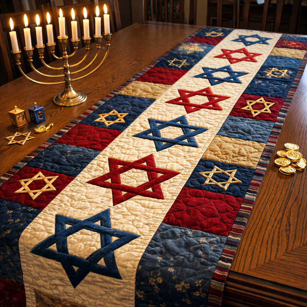 Hanukkah Heritage Quilted Table Runner GFTOHD13864