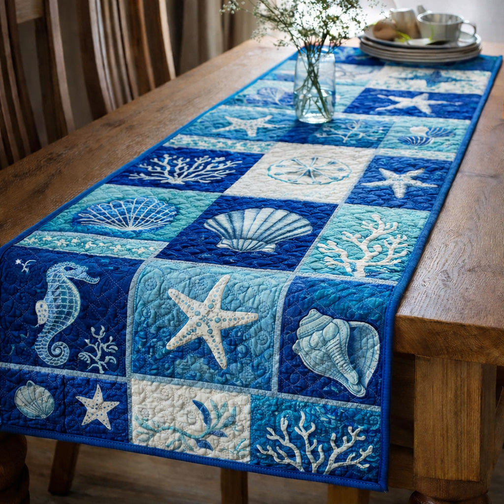 Seaside Harmony Quilted Table Runner GFTOHD13870