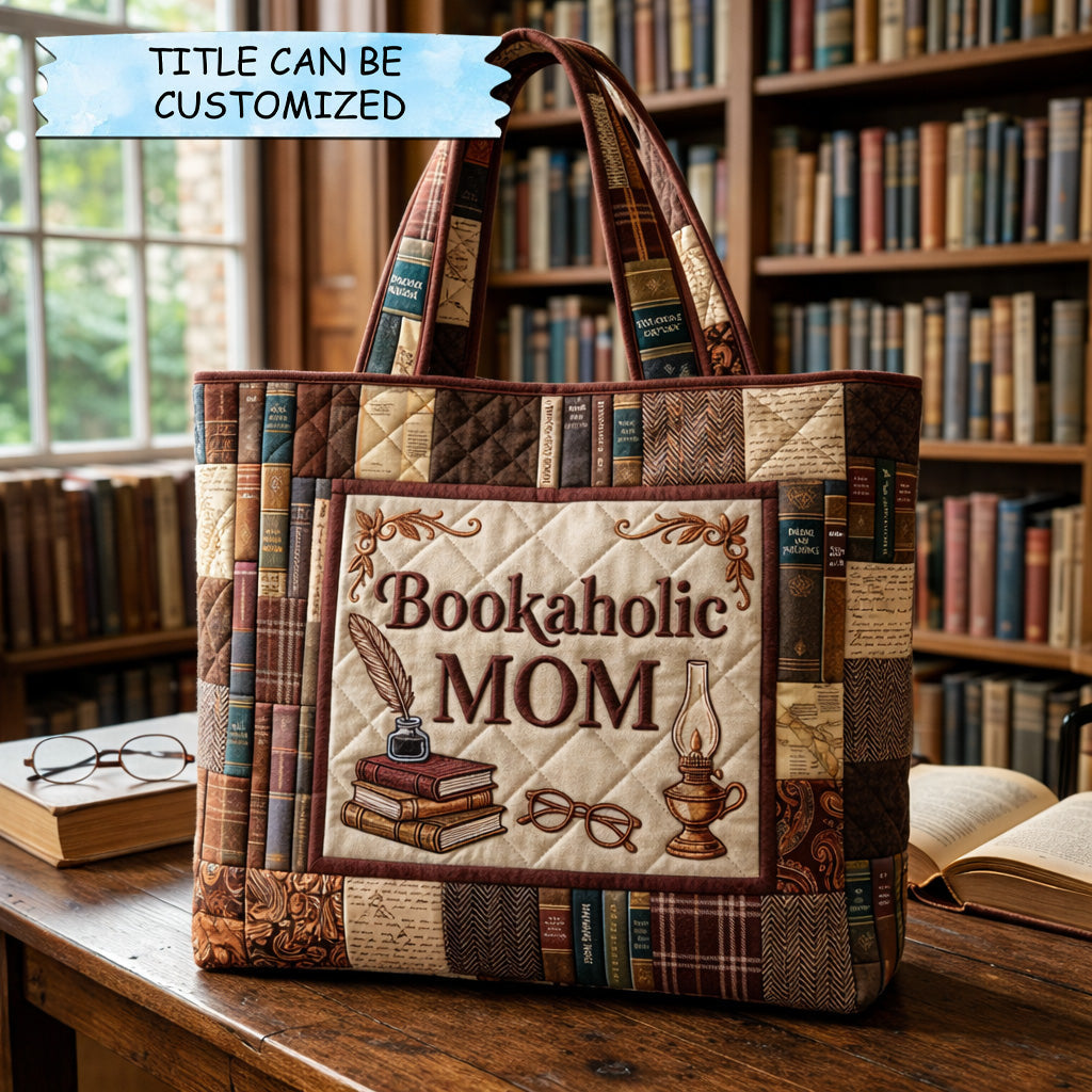 Vintage Book Charm Quilted Tote Bag QTCUZ GFTOHD14577