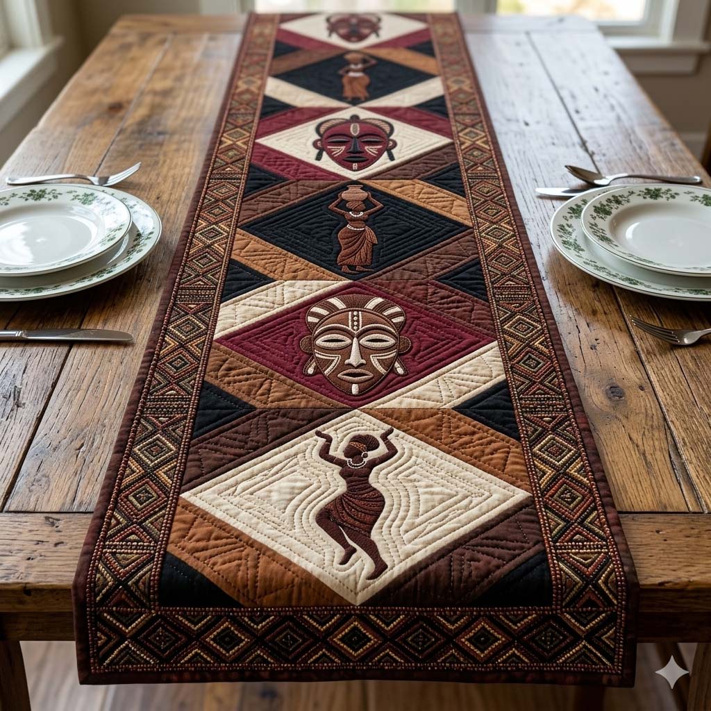 Earth Rhythm Quilted Table Runner GFTOHD14675