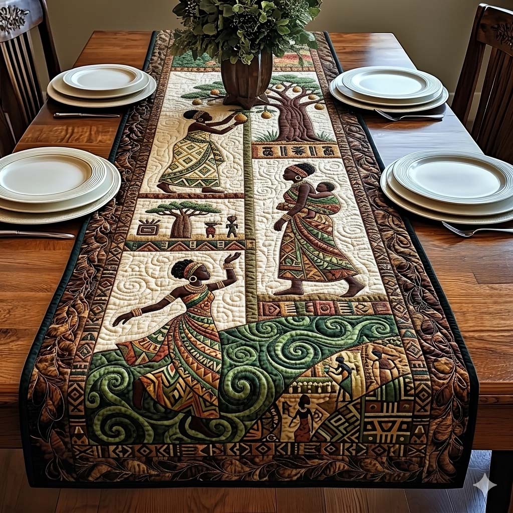 Village Stories Quilted Table Runner GFTOHD14677